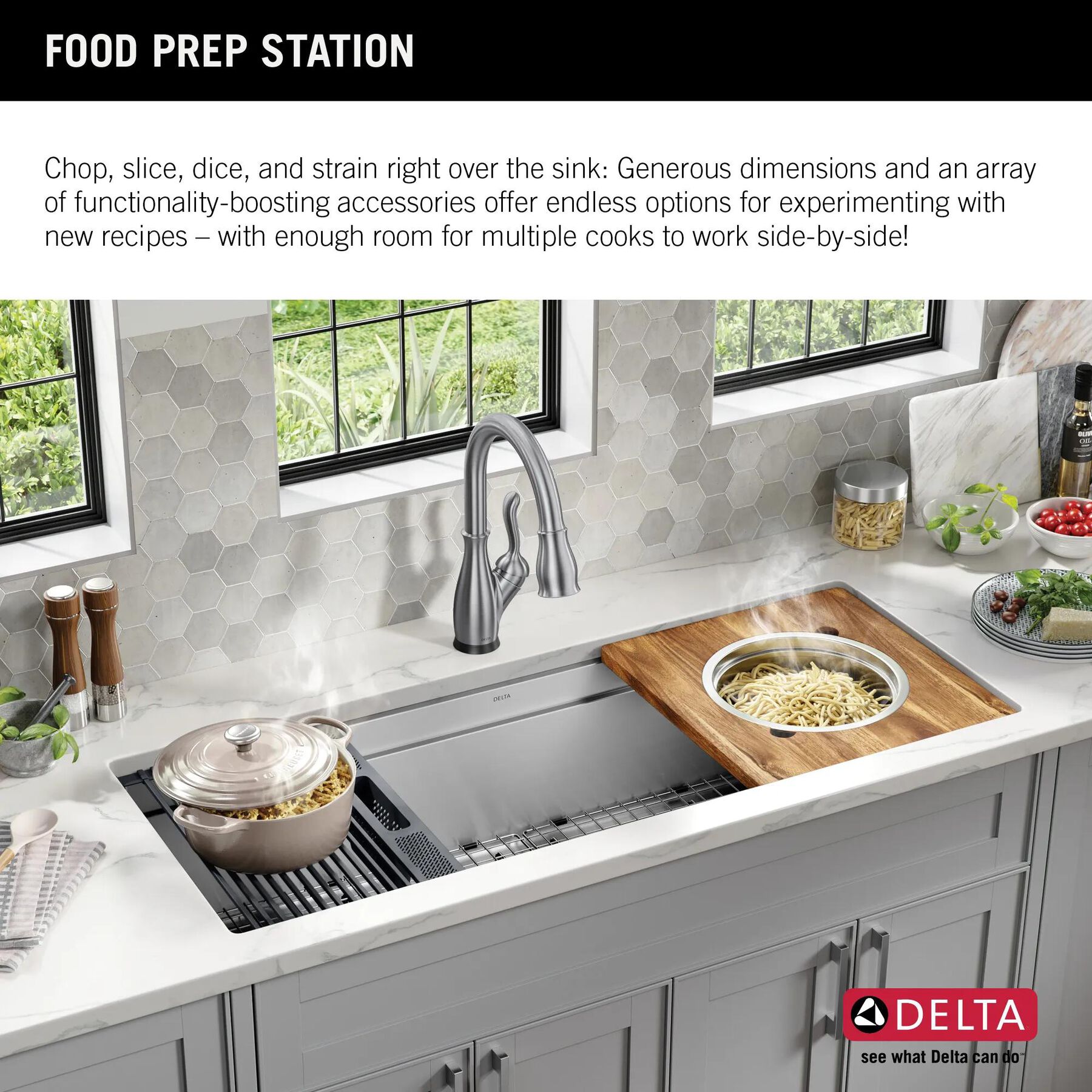 45&rdquo; Workstation Undermount Single Bowl 16 Gauge Stainless Steel Kitchen Sink with 2-Tier&nbsp;WorkFlow&trade; Ledge and Accessories